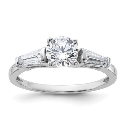 Sterlingsilber Rhodiniert Zirkonia Ring (size 7 Nur)