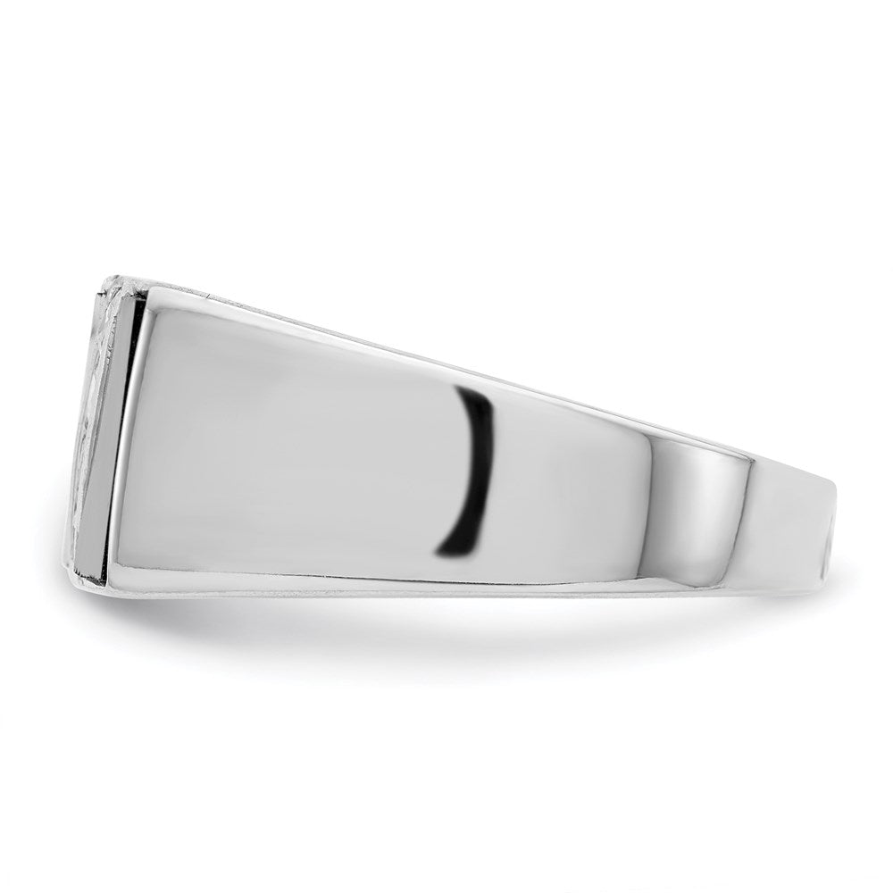Sterlingsilber Rhodiniert Herren Zirkonia und Onyx Ring