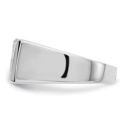 Sterlingsilber Rhodiniert Herren Zirkonia und Onyx Ring