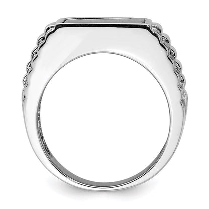 Sterlingsilber Rhodiniert Herren Onyx Ring