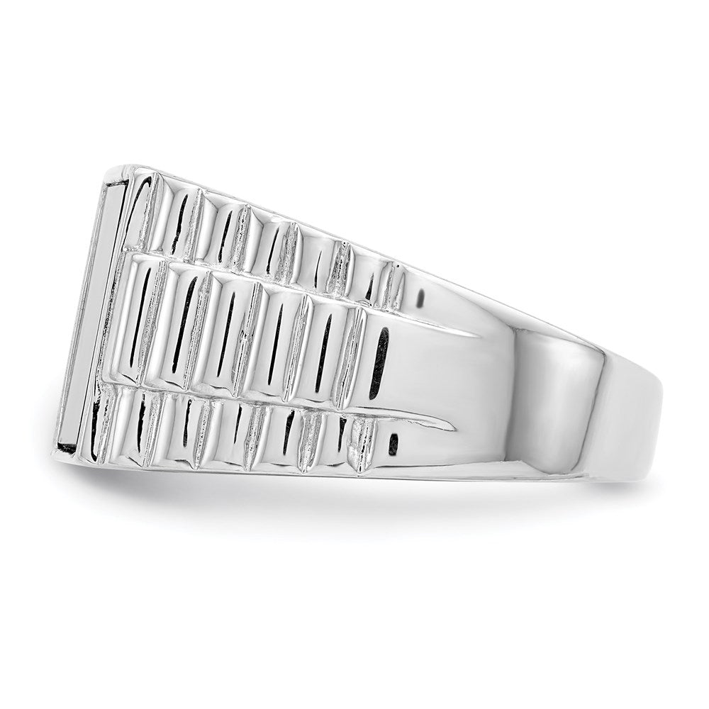 Sterlingsilber Rhodiniert Herren Onyx Ring