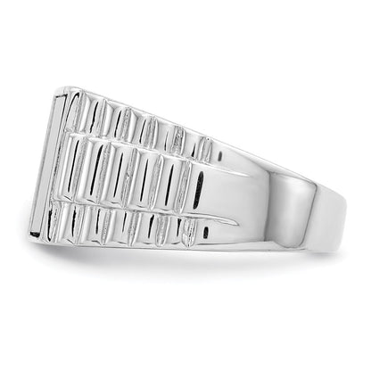 Sterlingsilber Rhodiniert Herren Onyx Ring