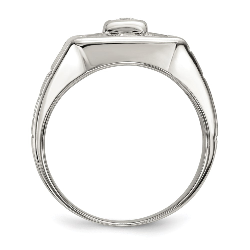 Sterlingsilber Rhodiniert Herren Mode Zirkonia Ring