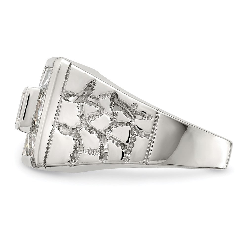 Sterlingsilber Rhodiniert Herren Mode Zirkonia Ring