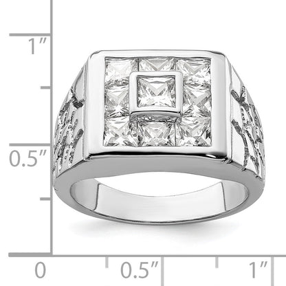 Sterlingsilber Rhodiniert Herren Mode Zirkonia Ring