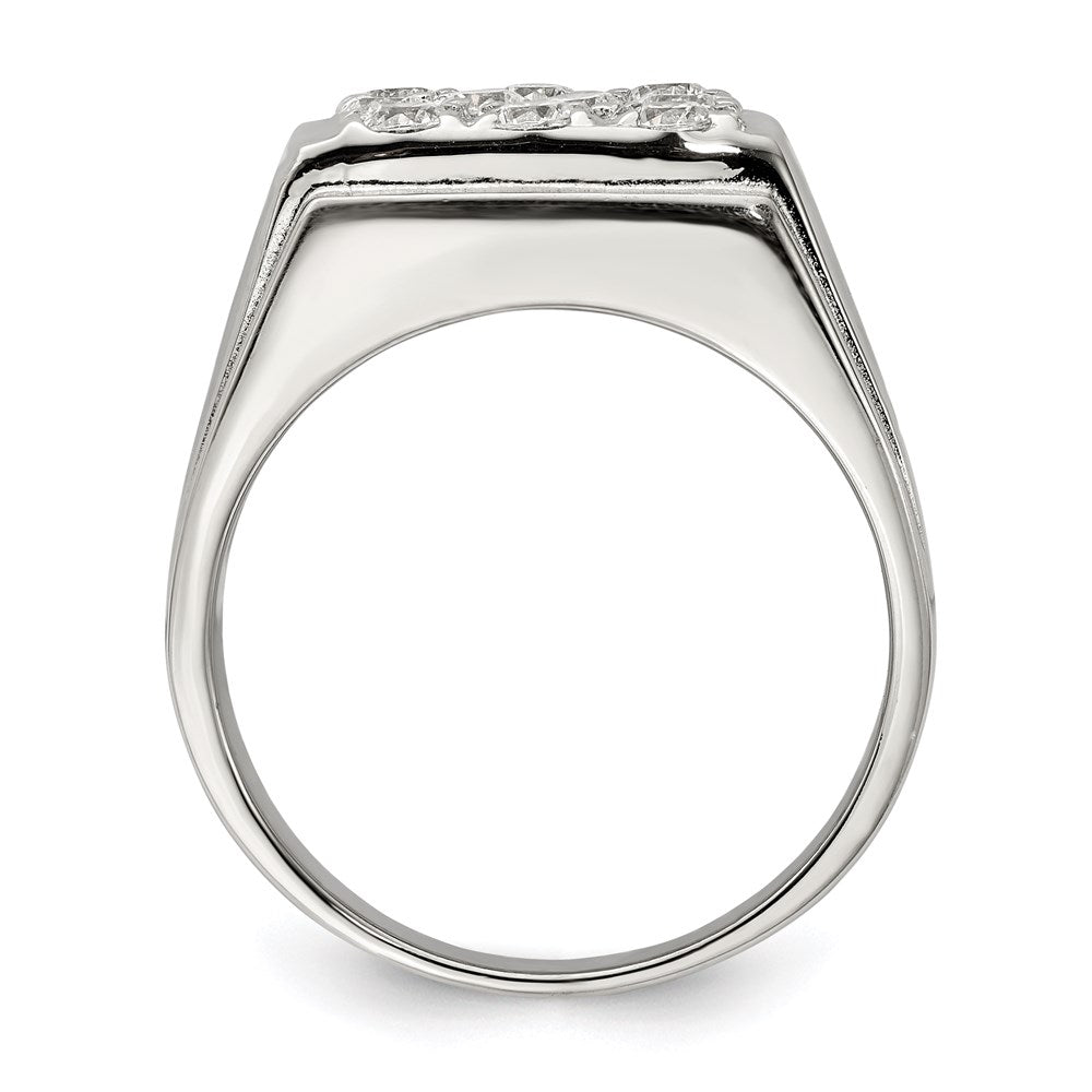Sterlingsilber Rhodiniert Herren Zirkonia Ring