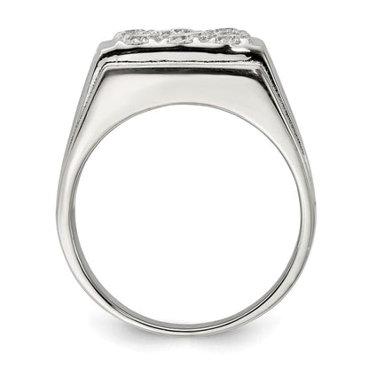 Sterlingsilber Rhodiniert Herren Zirkonia Ring