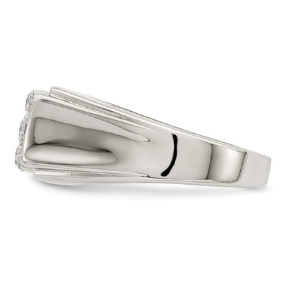 Sterlingsilber Rhodiniert Herren Zirkonia Ring
