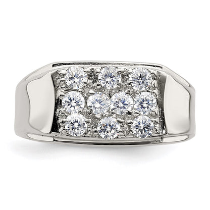 Sterlingsilber Rhodiniert Herren Zirkonia Ring