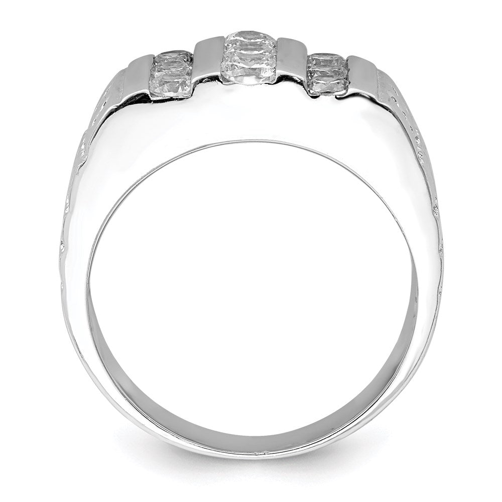 Sterlingsilber Rhodiniert Herren Zirkonia Ring