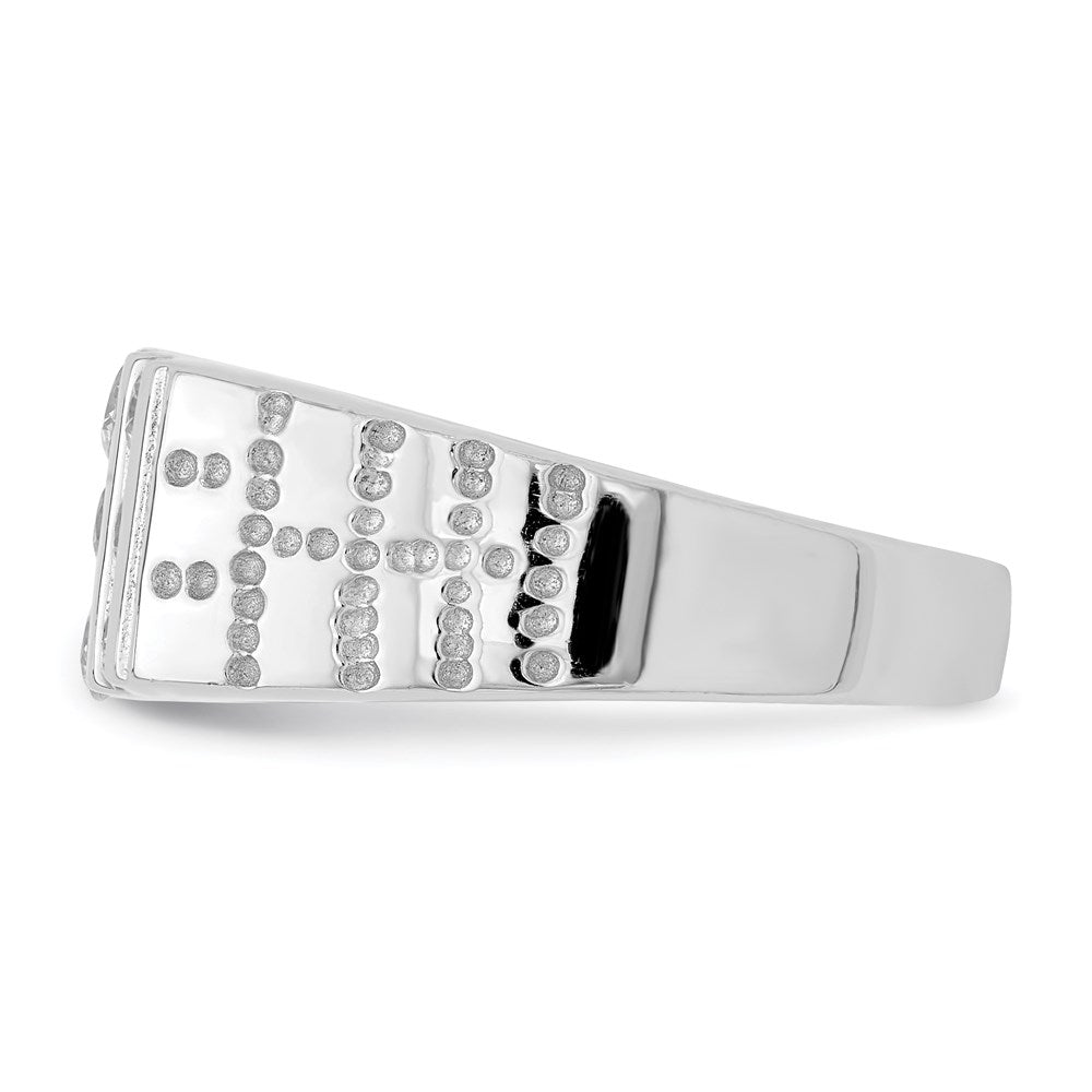 Sterlingsilber Rhodiniert Herren Zirkonia Ring