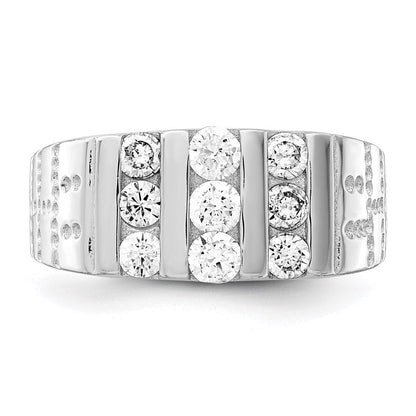 Sterlingsilber Rhodiniert Herren Zirkonia Ring