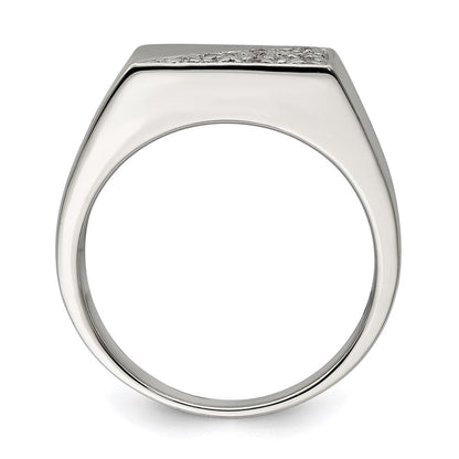 Sterlingsilber Rhodiniert Herren Zirkonia Mode Ring