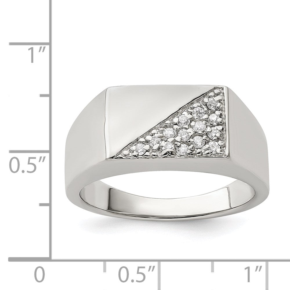 Sterlingsilber Rhodiniert Herren Zirkonia Mode Ring