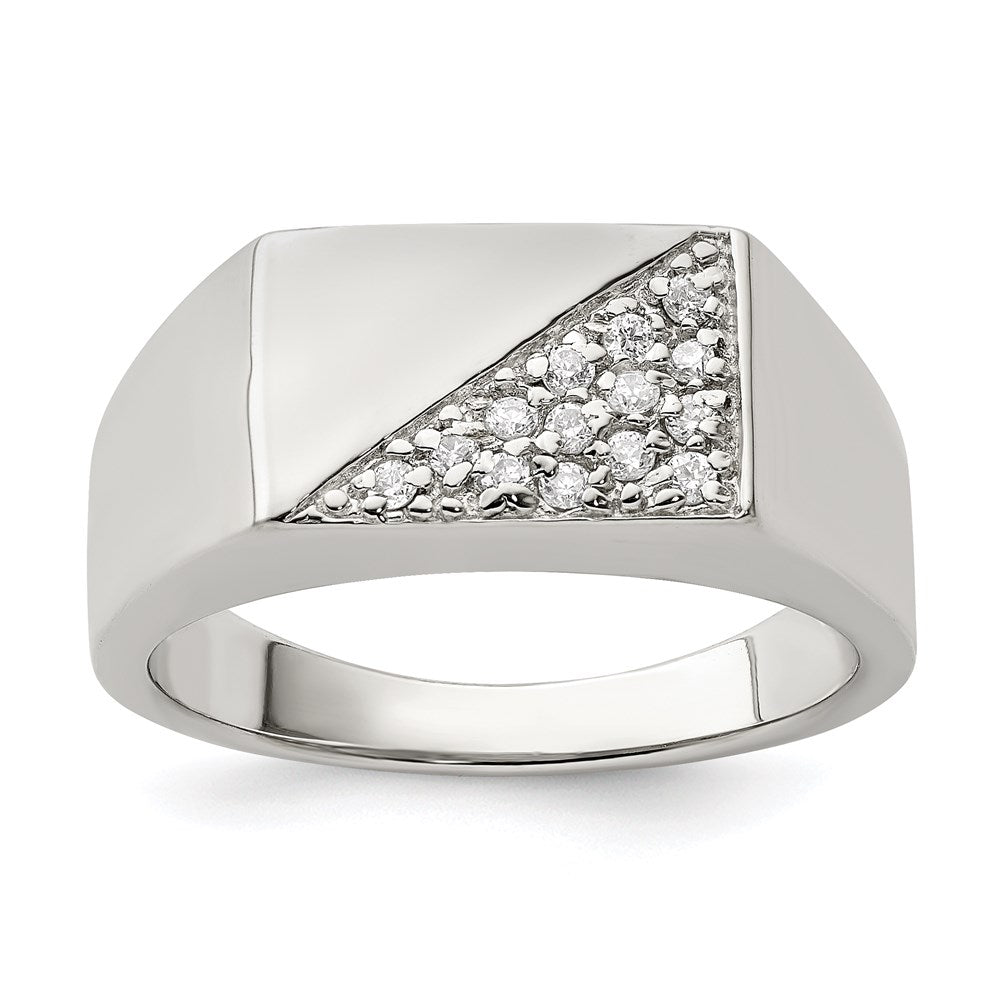 Sterlingsilber Rhodiniert Herren Zirkonia Mode Ring