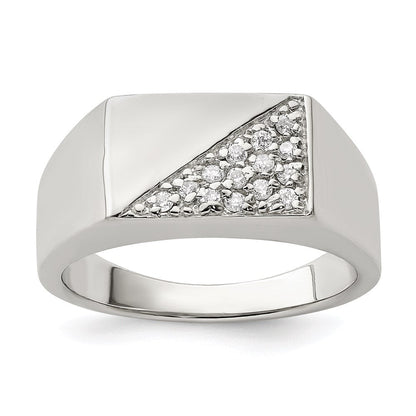 Sterlingsilber Rhodiniert Herren Zirkonia Mode Ring
