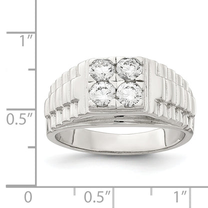 Sterlingsilber Rhodiniert Zirkonia Mode Ring