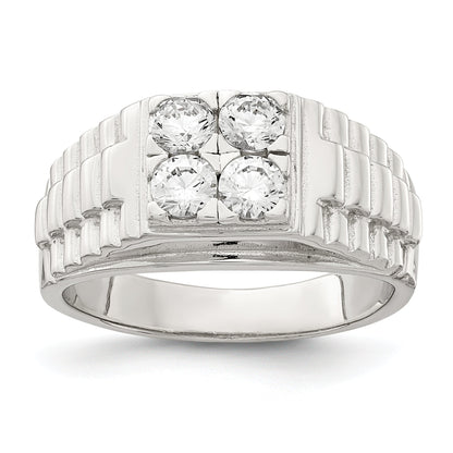 Sterlingsilber Rhodiniert Zirkonia Mode Ring