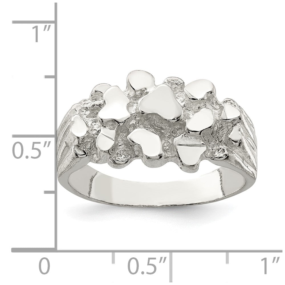 Sterlingsilber Herren Nugget Ring