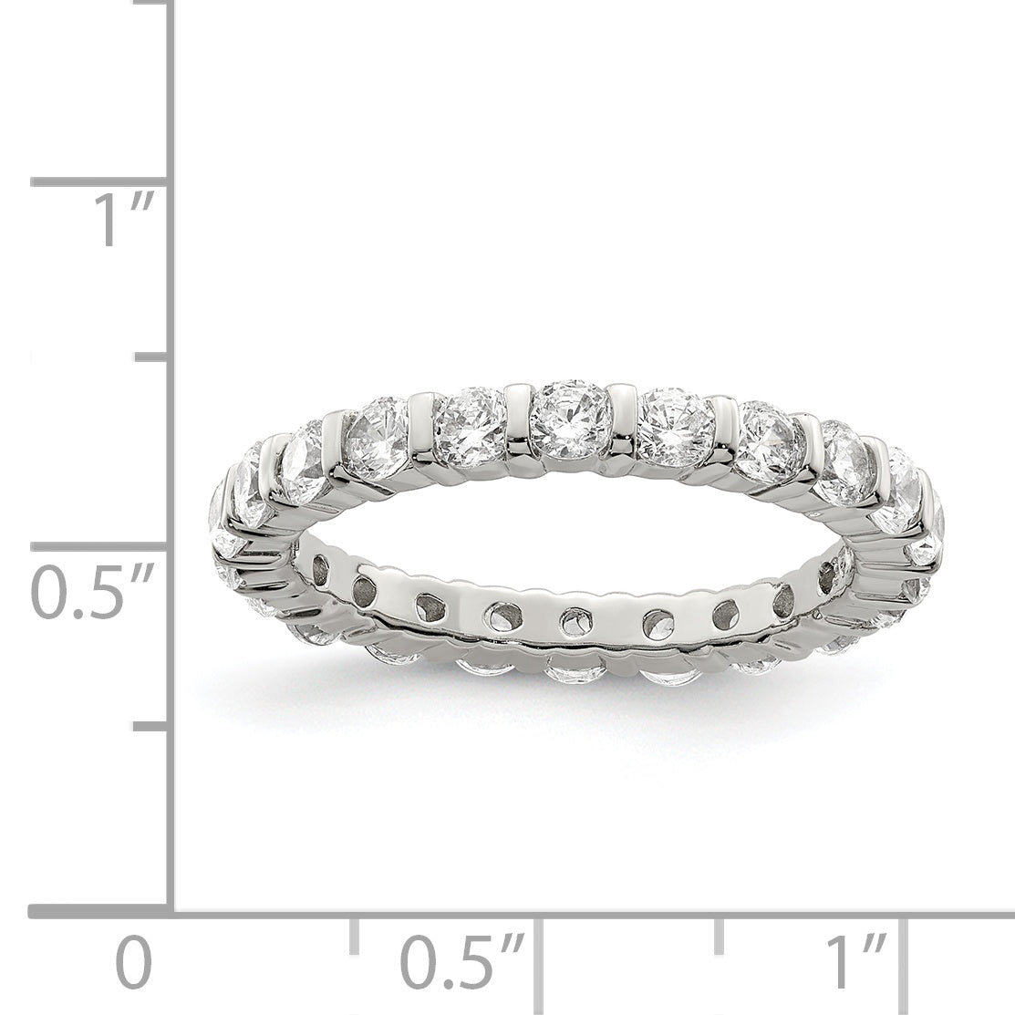Sterlingsilber Rhodiniert Zirkonia Ring
