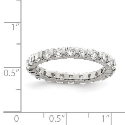 Sterlingsilber Rhodiniert Zirkonia Ring