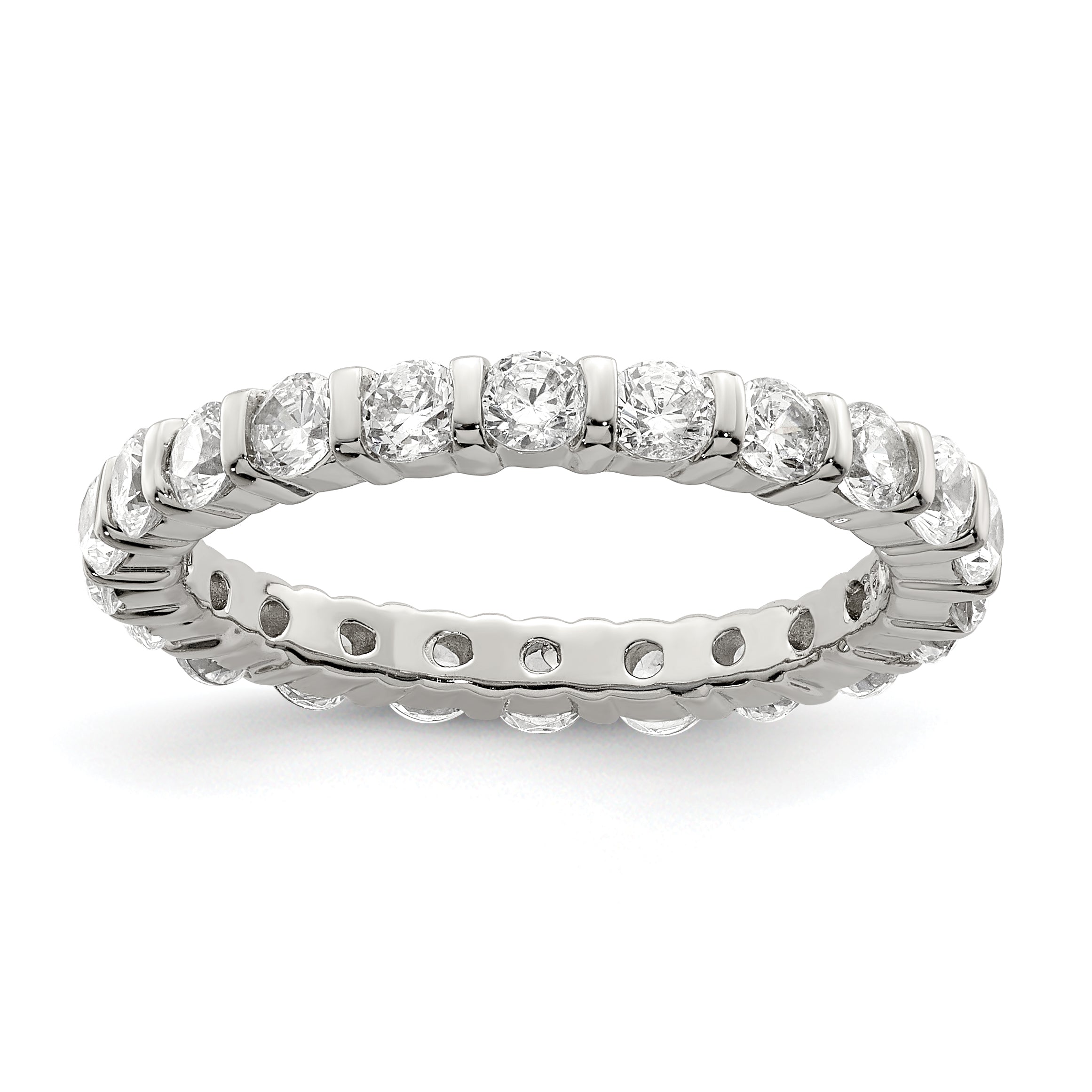 Sterlingsilber Rhodiniert Zirkonia Ring