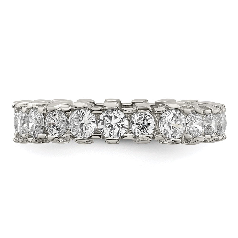Sterlingsilber Rhodiniert Zirkonia Memoire Ring