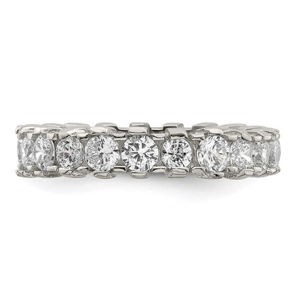 Sterlingsilber Rhodiniert Zirkonia Memoire Ring