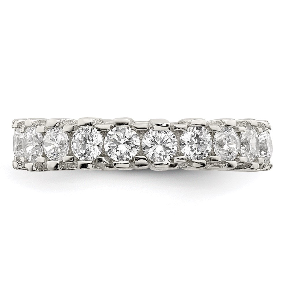 Sterlingsilber Rhodiniert Zirkonia Memoire Ring