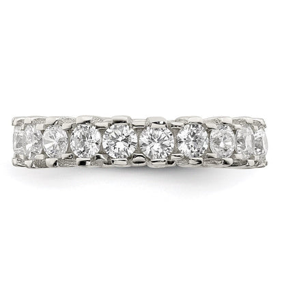 Sterlingsilber Rhodiniert Zirkonia Memoire Ring
