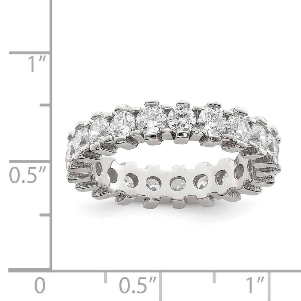 Sterlingsilber Rhodiniert Zirkonia Memoire Ring