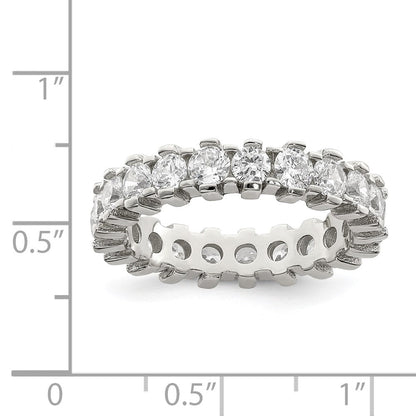 Sterlingsilber Rhodiniert Zirkonia Memoire Ring