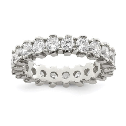 Sterlingsilber Rhodiniert Zirkonia Memoire Ring