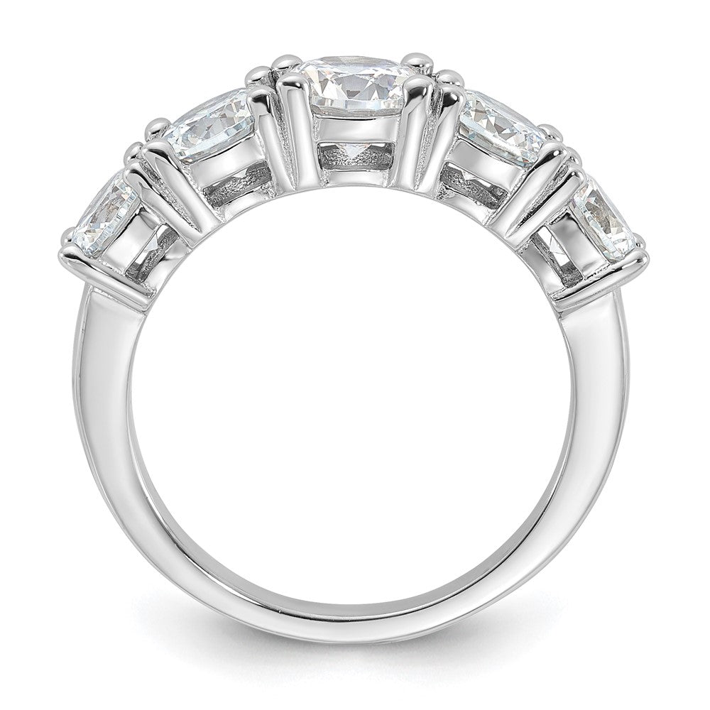 Sterlingsilber Rhodiniert Zirkonia 5 Stein Ring