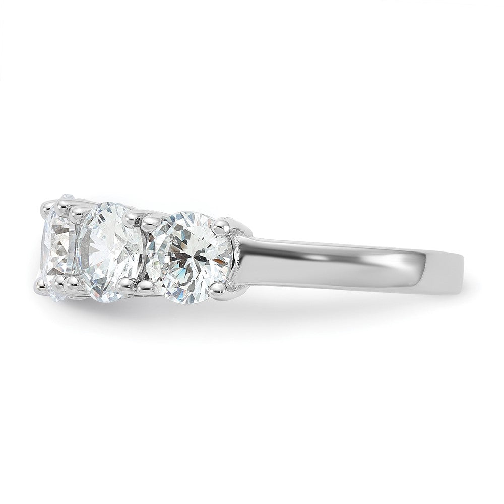 Sterlingsilber Rhodiniert Zirkonia 5 Stein Ring
