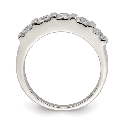Sterlingsilber Rhodiniert Zirkonia 5 Stein Ring