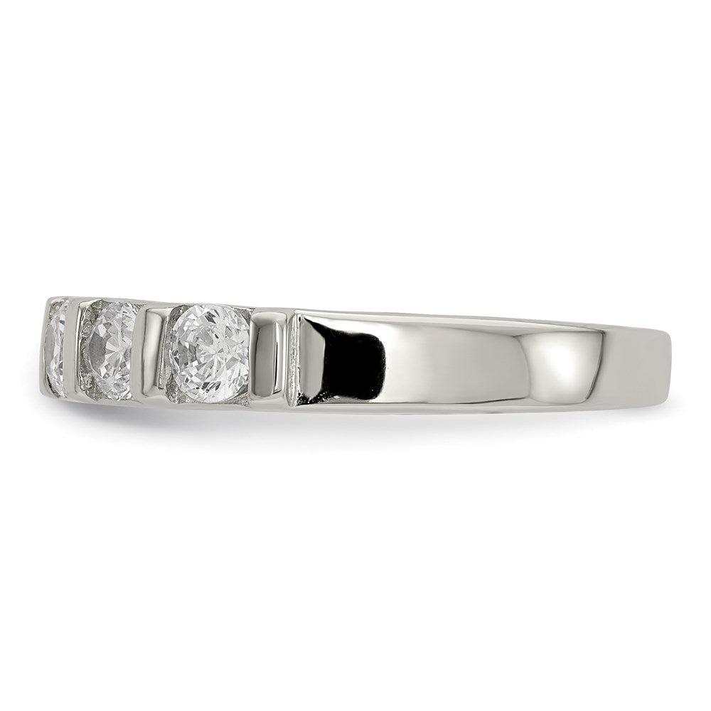 Sterlingsilber Rhodiniert Zirkonia 5 Stein Ring