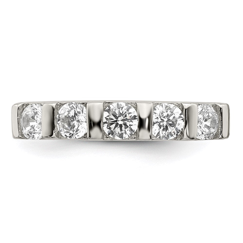 Sterlingsilber Rhodiniert Zirkonia 5 Stein Ring
