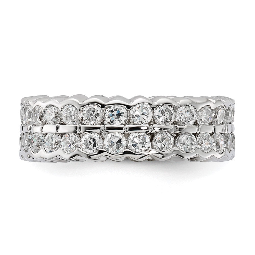 Sterlingsilber Zirkonia Doppelt Ring (size 6 Nur)