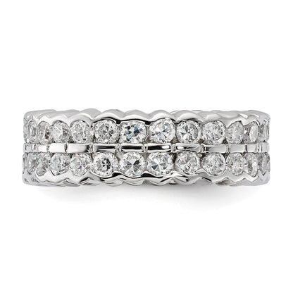 Sterlingsilber Zirkonia Doppelt Ring (size 6 Nur)