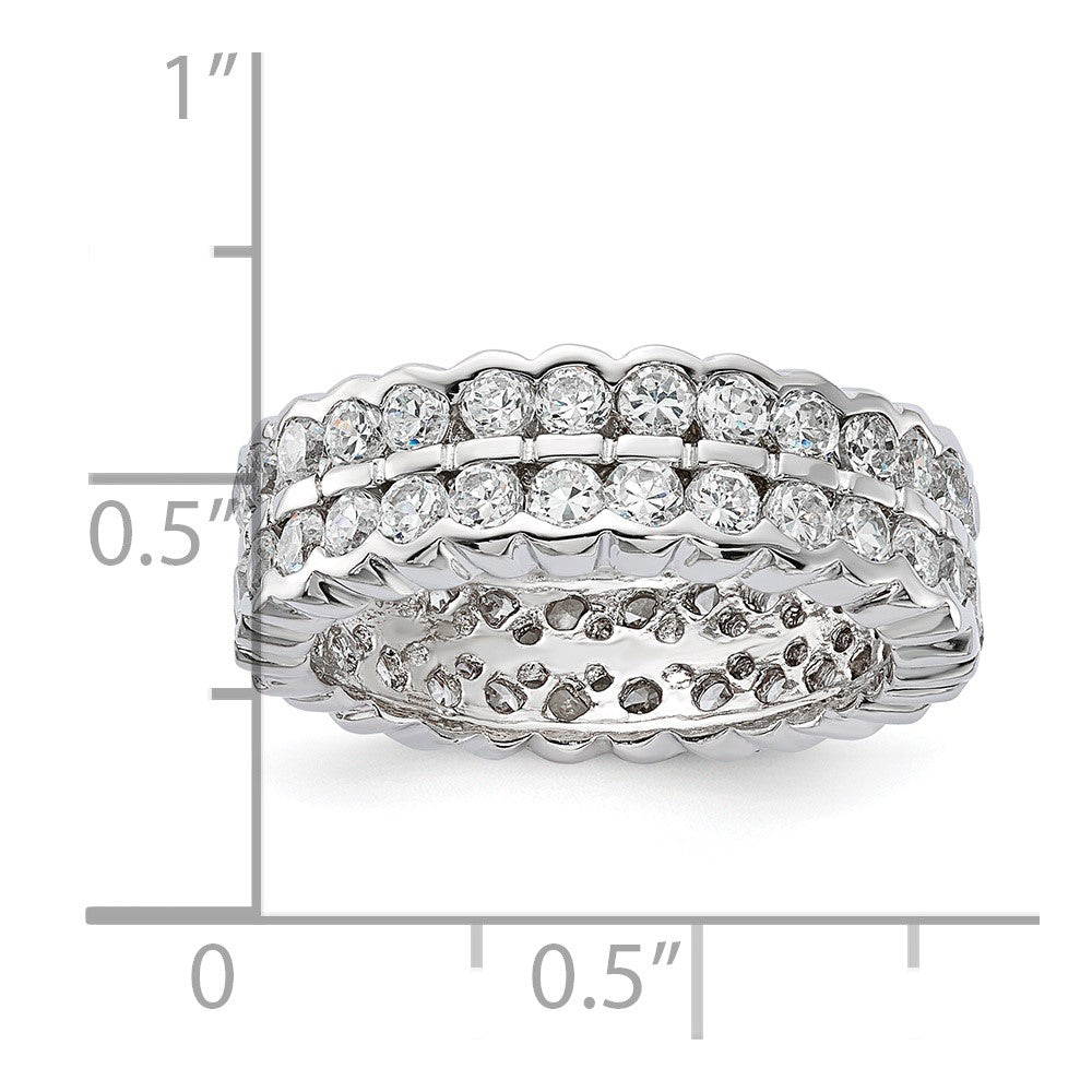 Sterlingsilber Zirkonia Doppelt Ring (size 6 Nur)