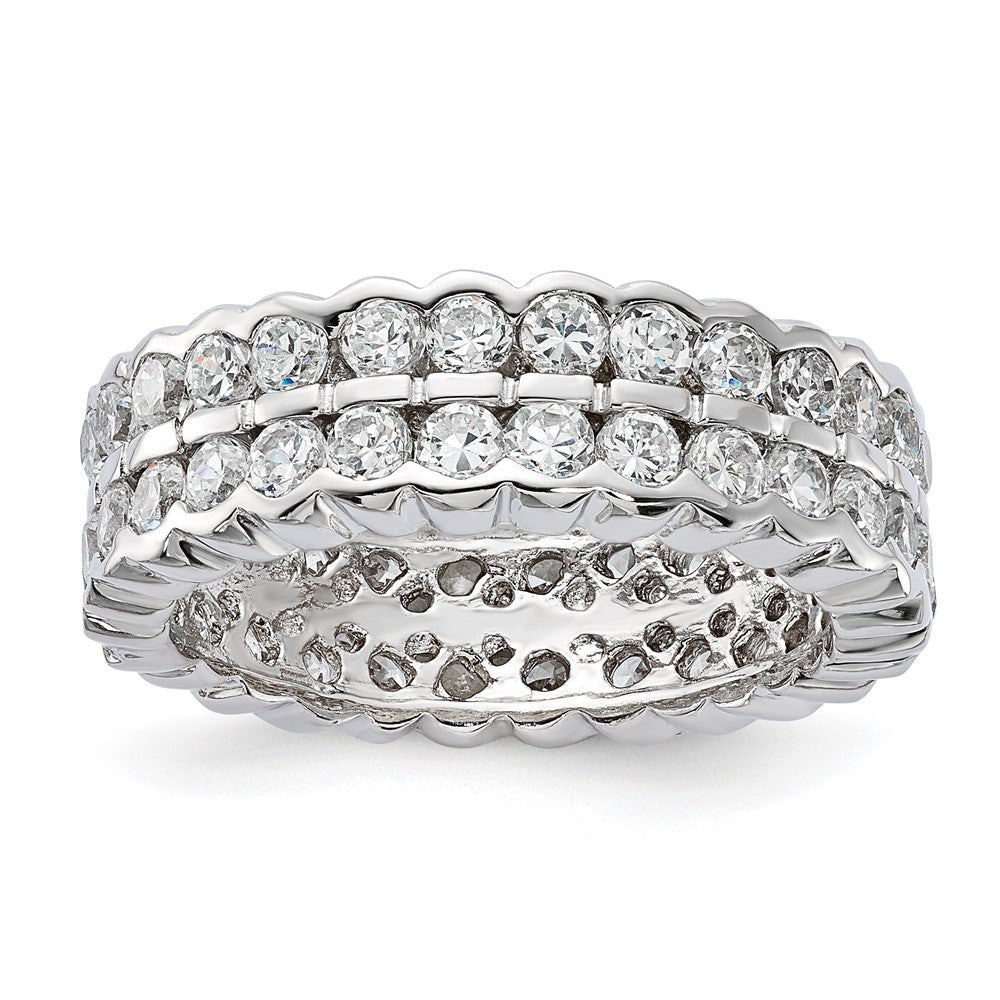 Sterlingsilber Zirkonia Doppelt Ring (size 6 Nur)