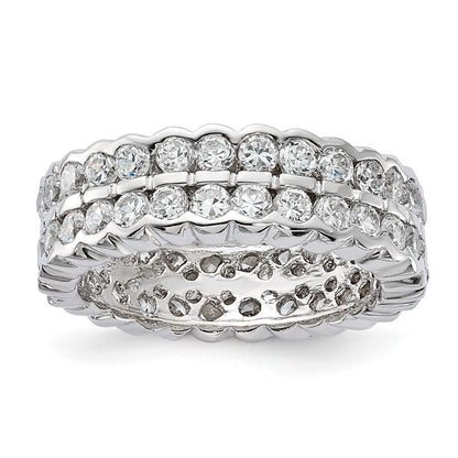 Sterlingsilber Zirkonia Doppelt Ring (size 6 Nur)