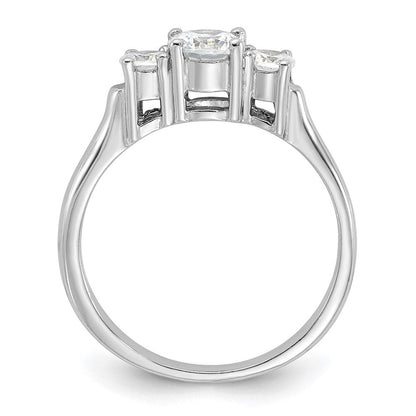 Sterlingsilber Rhodiniert Drei Zirkonia Ring