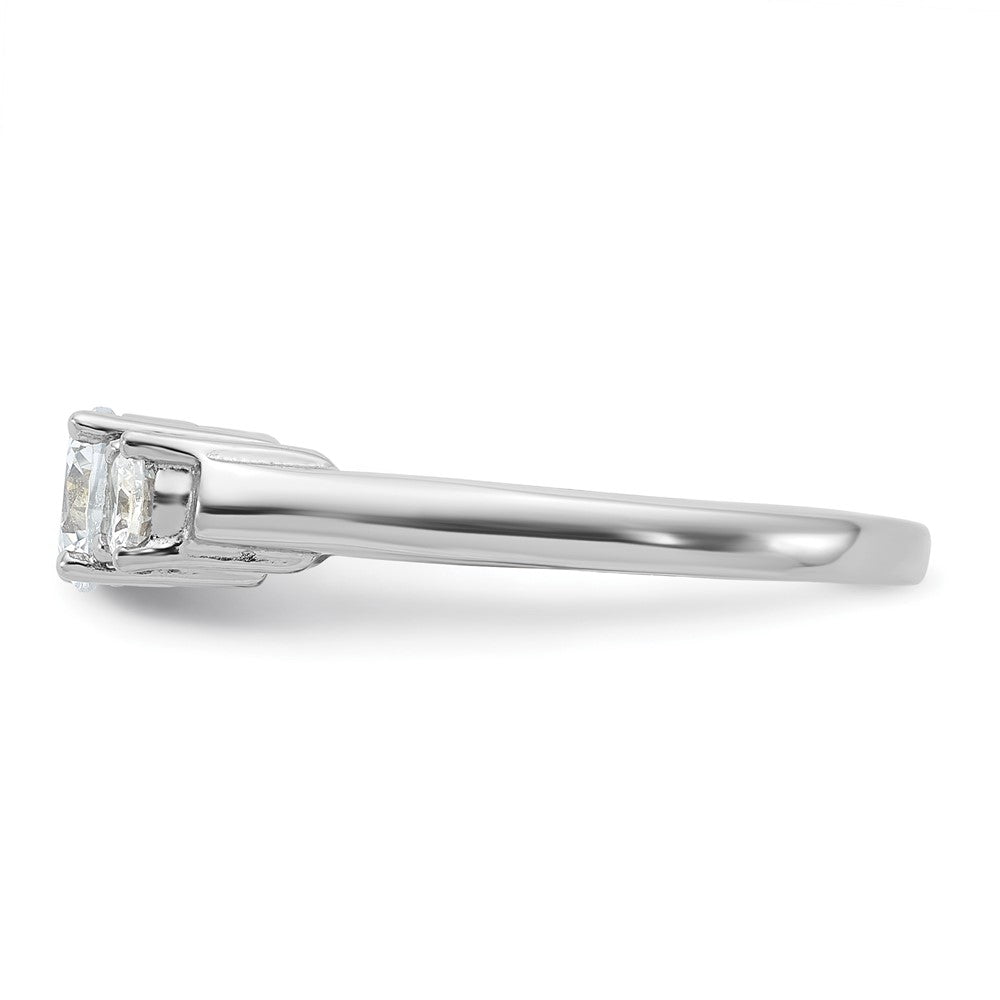 Sterlingsilber Rhodiniert Drei Zirkonia Ring