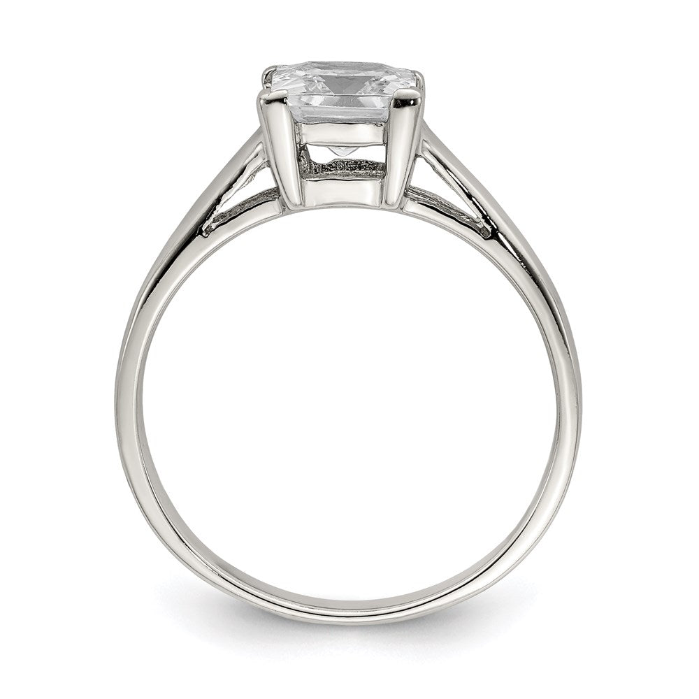 Sterlingsilber Rhodiniert Zirkonia Ring
