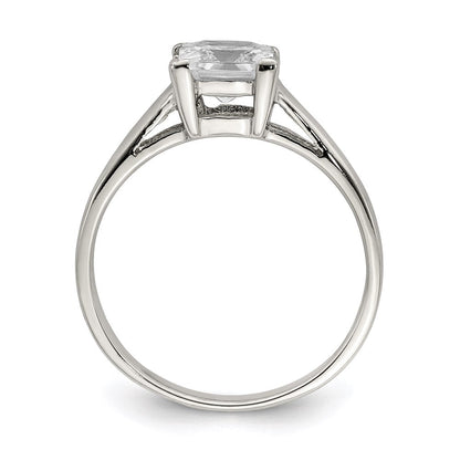 Sterlingsilber Rhodiniert Zirkonia Ring