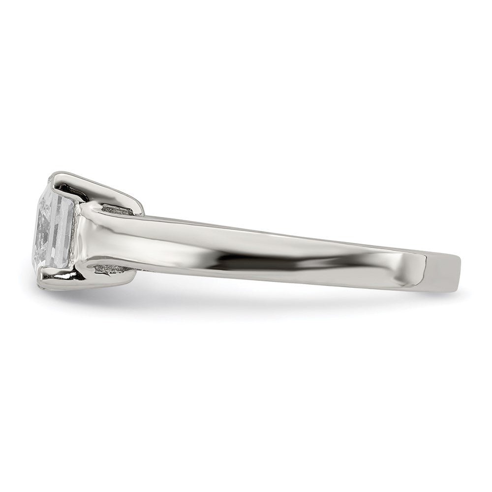 Sterlingsilber Rhodiniert Zirkonia Ring