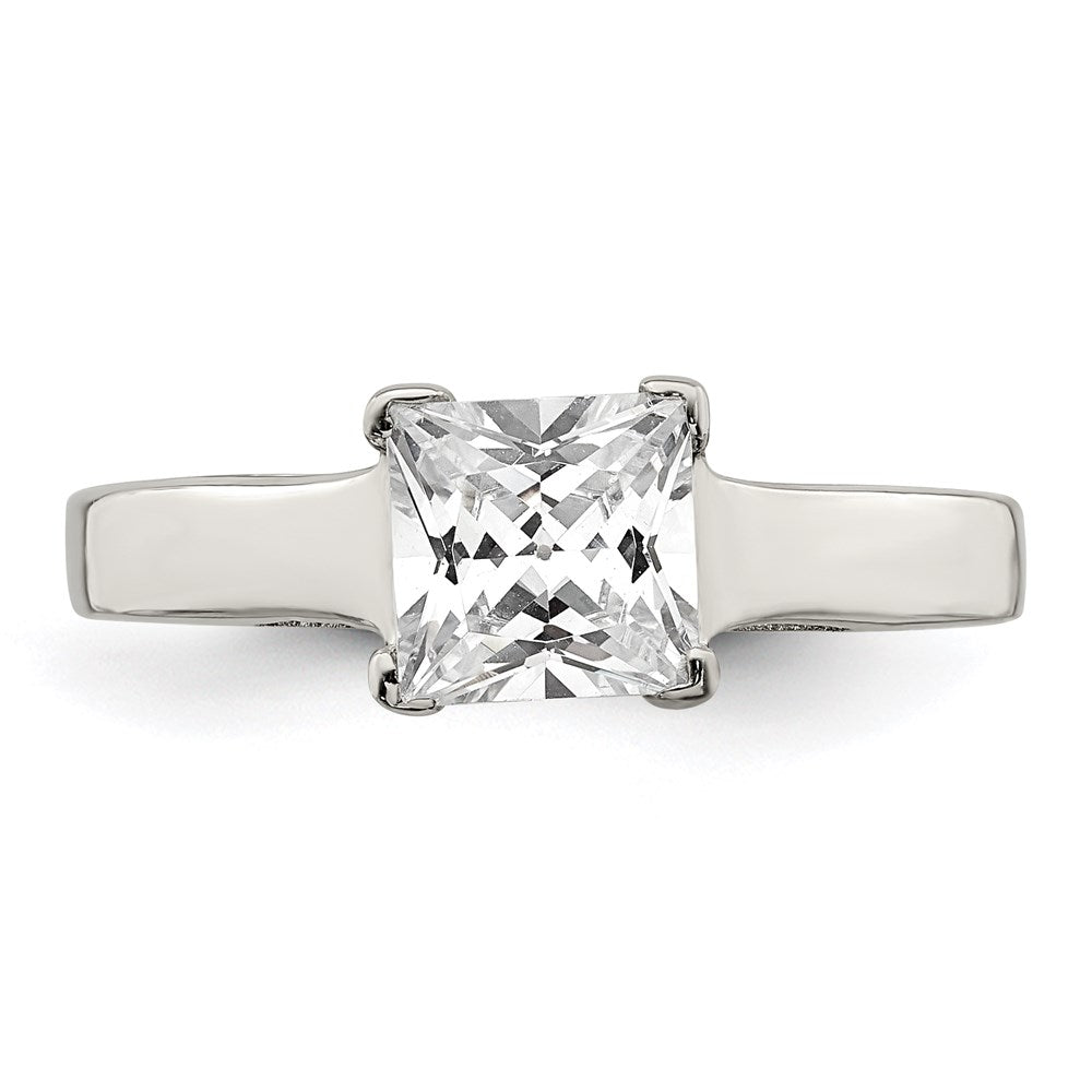 Sterlingsilber Rhodiniert Zirkonia Ring