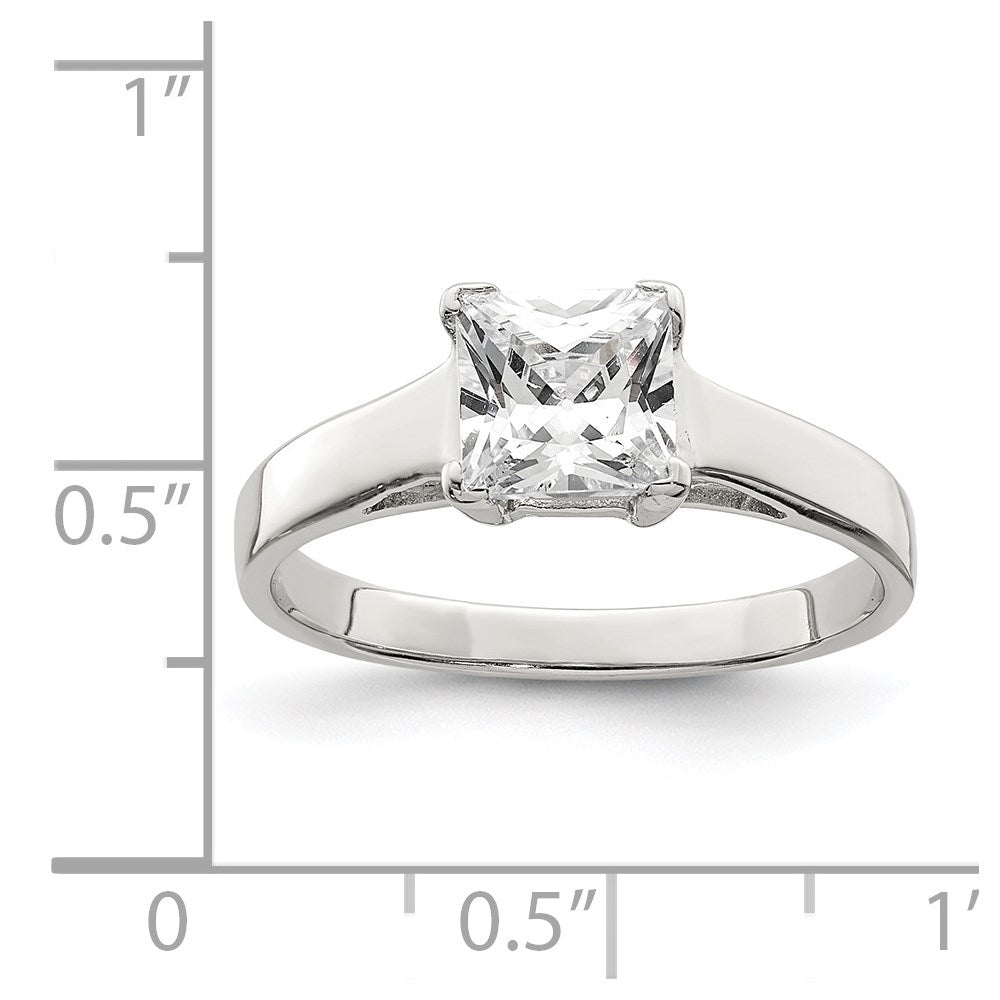 Sterlingsilber Rhodiniert Zirkonia Ring